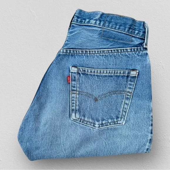 VINTAGE 80s Levi's 501 Redline Selvedge Red Tab Cut-Off Denim Shorts - USA Made